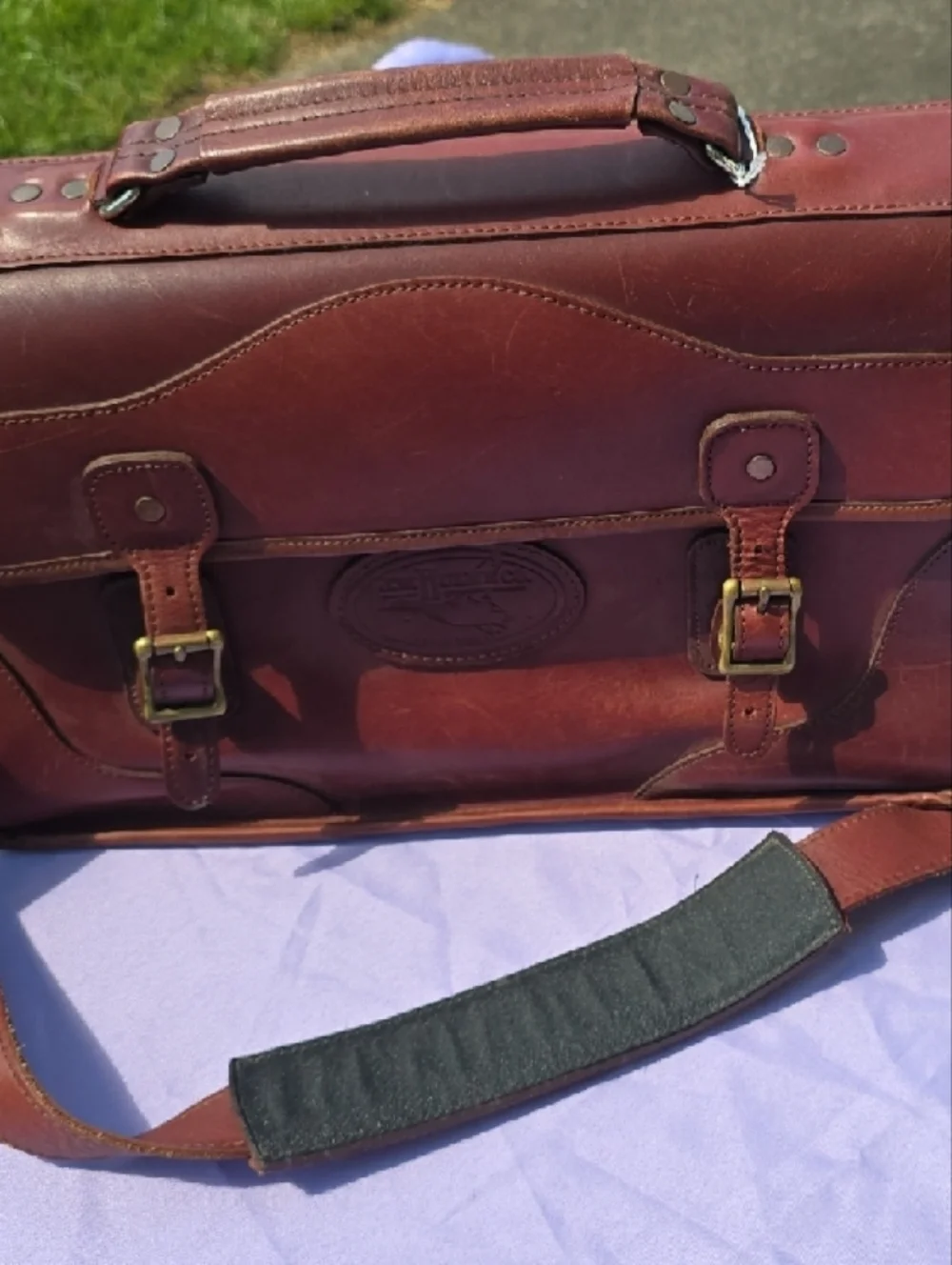 J.W. Hulme Co. Men's Leather Briefcase in Red-Brown